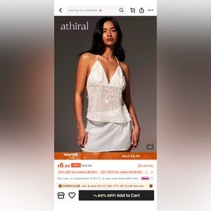 SHEIN White Sequin Camisole Top